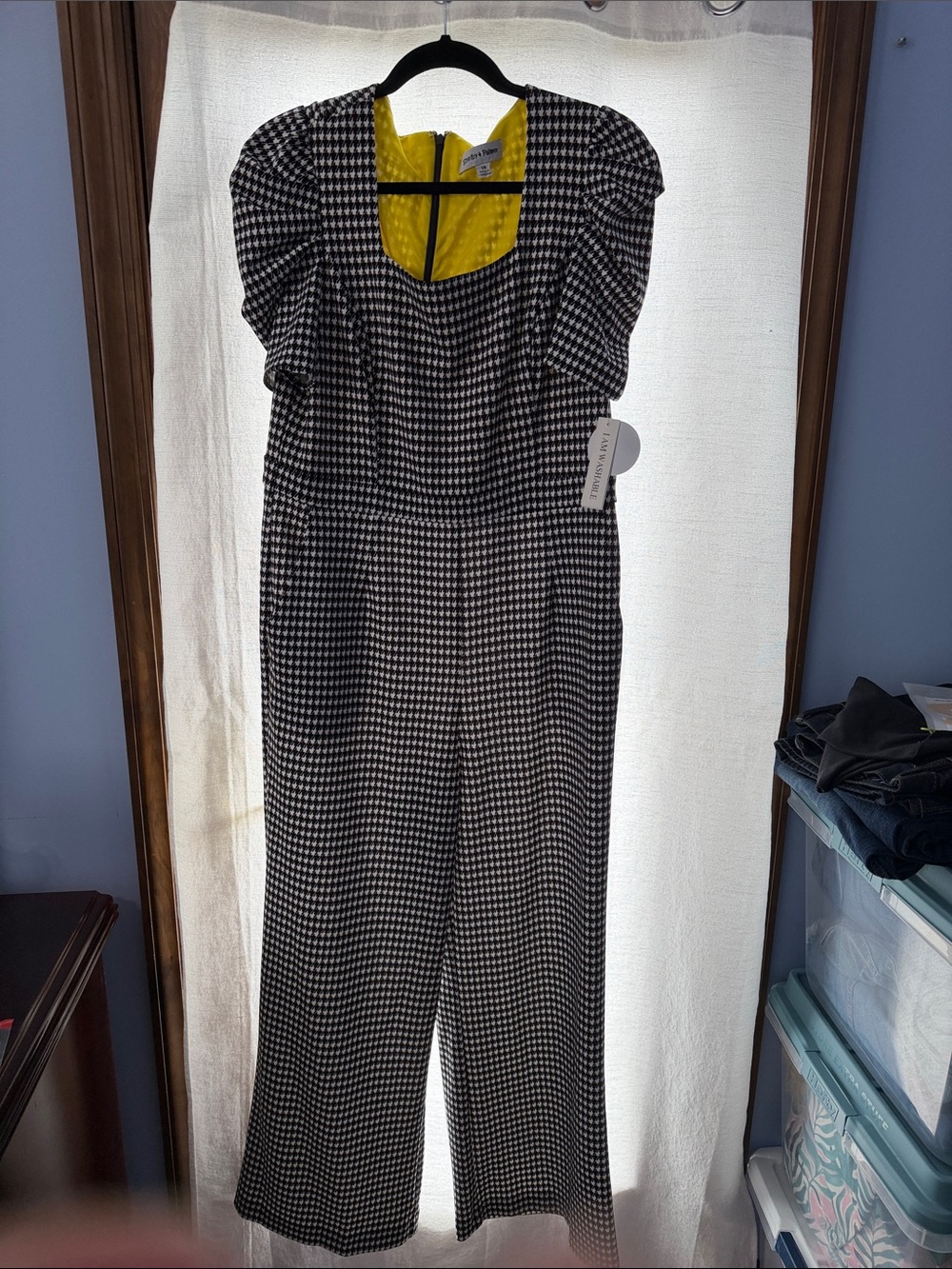 Black & White Houndstooth Jumpsuit with Pockets